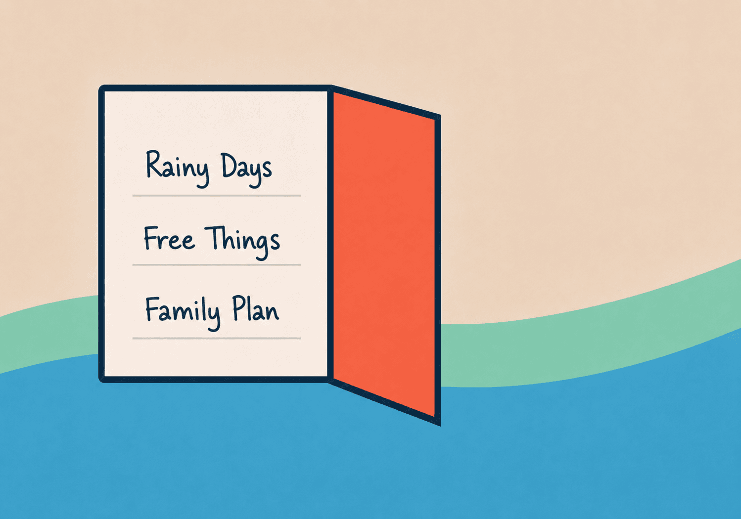Text-free coastal guide illustration for Panama City Beach planning