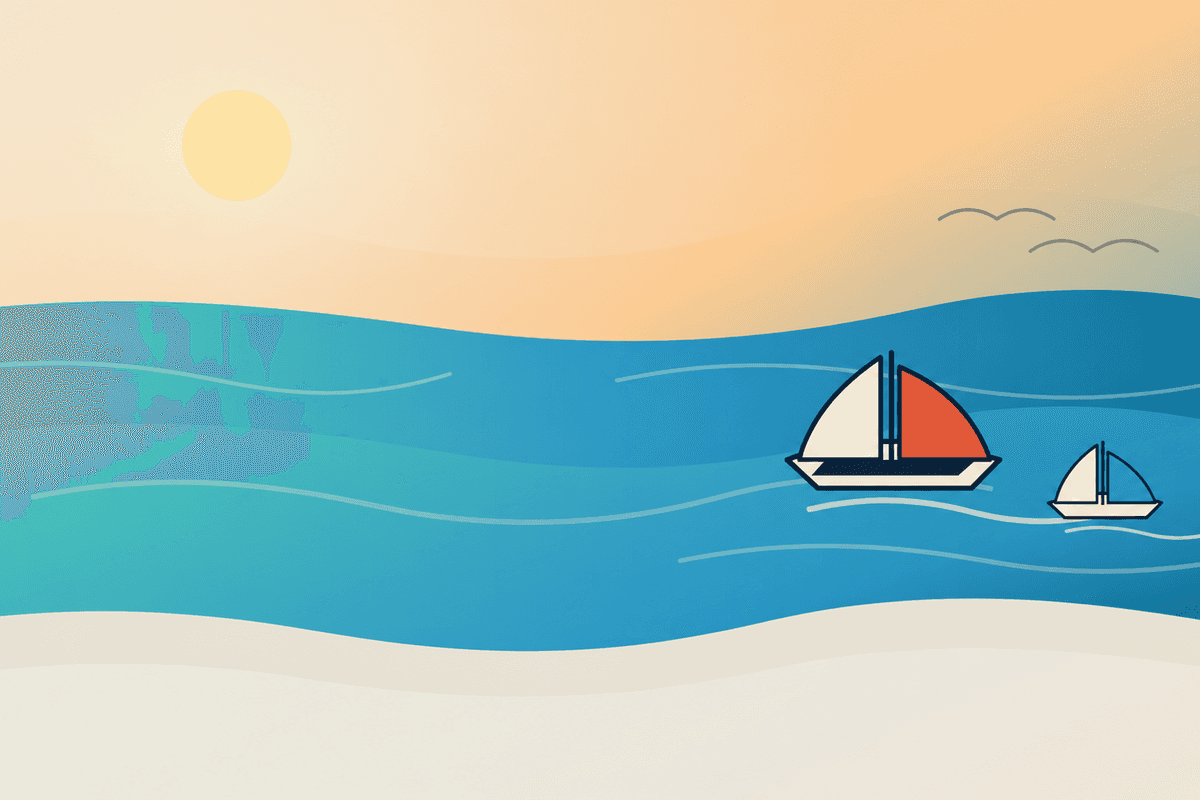 Text-free beach activity illustration for Panama City Beach things to do