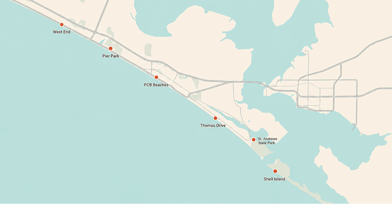 Panama City Beach orientation map
